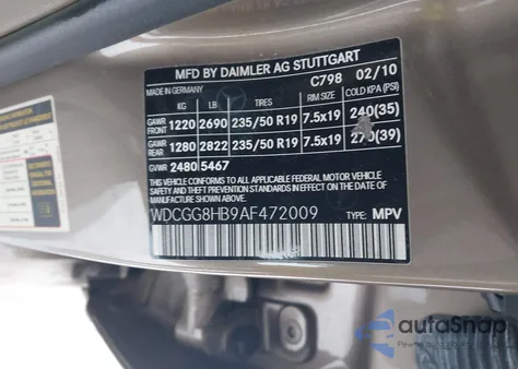 2010 Mercedes-Benz Glk 350 4Matic из США, поврежденный, VIN WDCGG8HB9AF472009